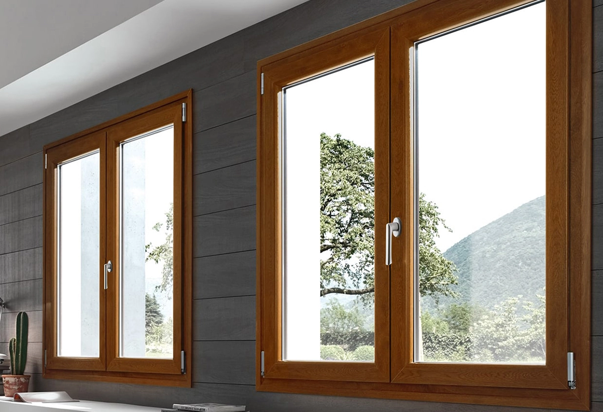 Finestra in legno alluminio per la cucina